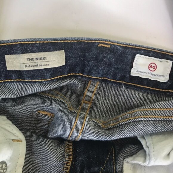 AG Adriano Goldschmied Nikki Relaxed Skinny Jeans Medium Blue Zipper Pocket 25 R - Picture 7 of 14